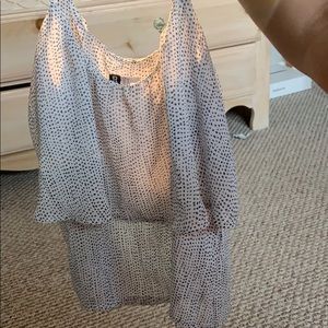 Flowey polka dot tank